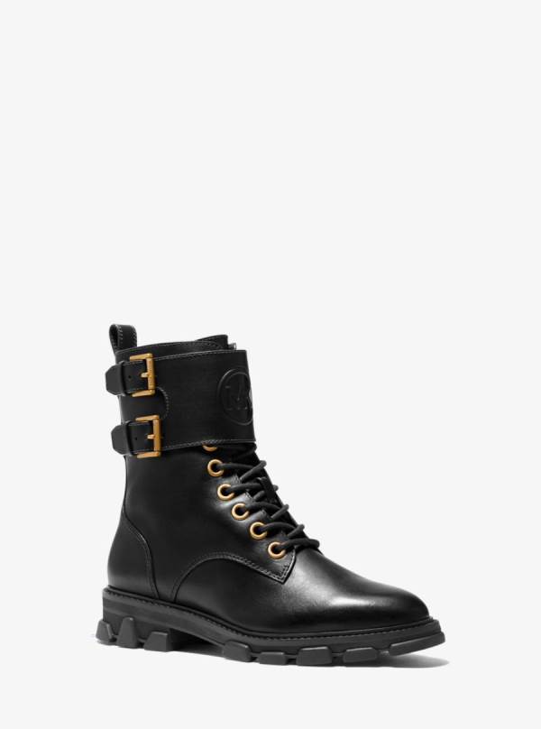 Damske Bojové topánky Michael Kors Ridley Leather Čierne - Topanky Michael Kors Lacne | MBASZ-4793